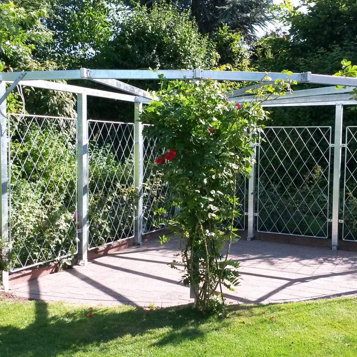 Pergola als zentrales Stilelement im Garten – gemütlicher Sitzbereich und funktionale Rankhilfe in&nbsp;Darmstadt